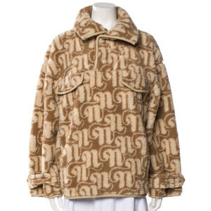 Nanushka sherpa logo polar fleece pullover jacket Medium